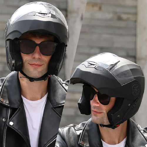 BLD Personalised Motorcycle Full Face Helmet Men Women Fashion Dual Lens Helmets Motocross Racing Modular Flip Up Casco Moto